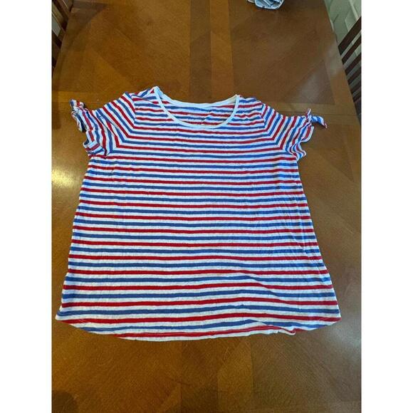 Talbots Striped Linen Blend T-Shirt 2x - Picture 1 of 5